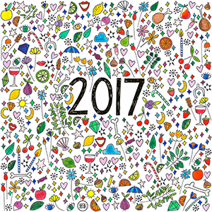 oyeah,marion rousseau,carte,card,gif,HNY,happy new year,bonne annee,2017,meilleurs voeux,print and pattern,surface design,pattern design,textile design