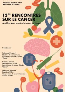 Proposition d'identité visuelle pour les 13è rencontres sur le Cancer, organisées par M&M Conseil.