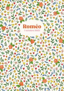 Faire-part de naissance personnalisé avec motif de fleurs romantiques et douces, comme un liberty by Oyeah - Marion Rousseau